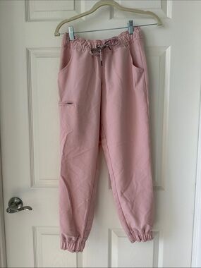 Jaanuu Light Pink Jogger Scrubs Pants